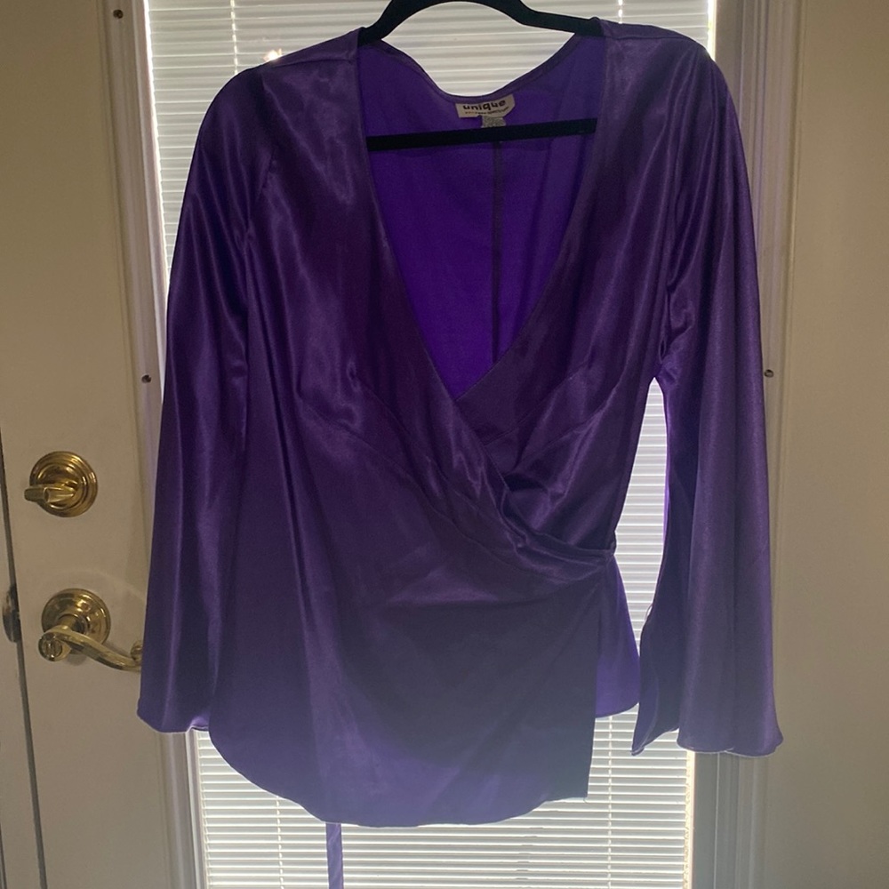 Unique Purple silky dressy shirt